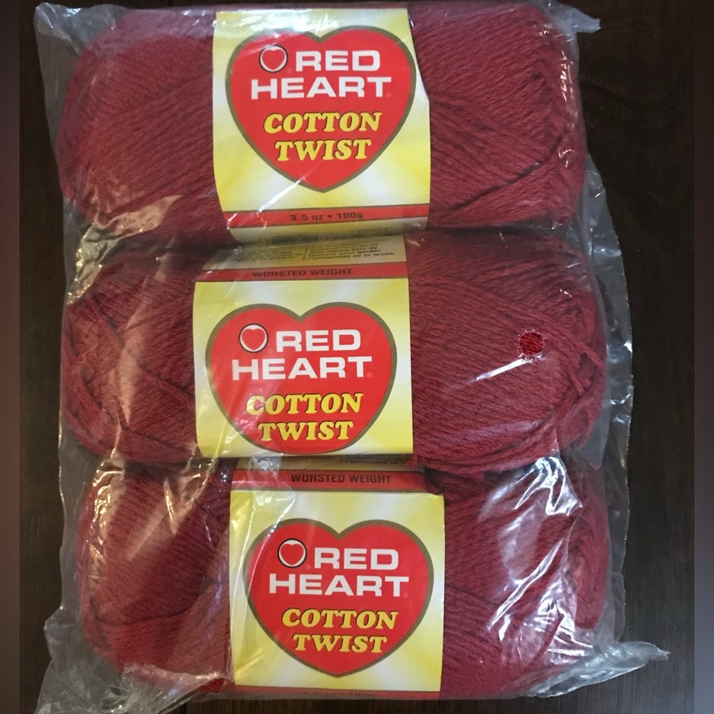 Vintage Red Heart Cotton Twist Yarn lot
